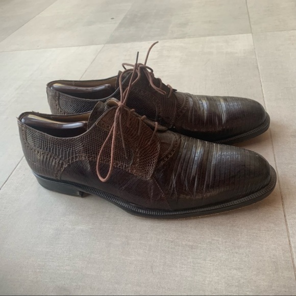 Forli Genuine Lizard + Leather Brown Luxury Shoes - Picture 3 of 6